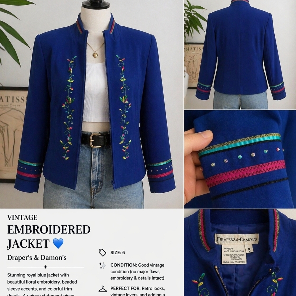 Draper’s & Damon’s Royal Blue Embroidered Jacket